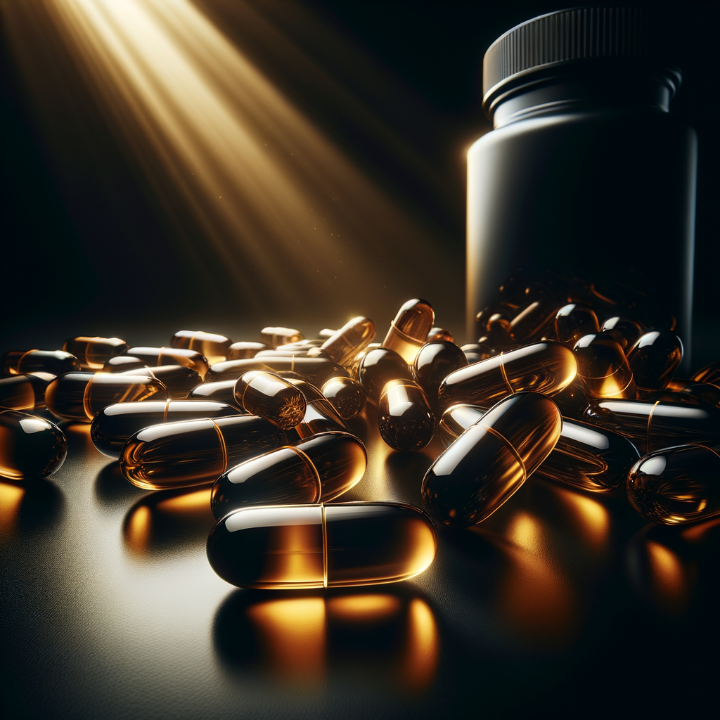 Premium product detail shot of supplement capsules, resembling high-quality user-generated content.